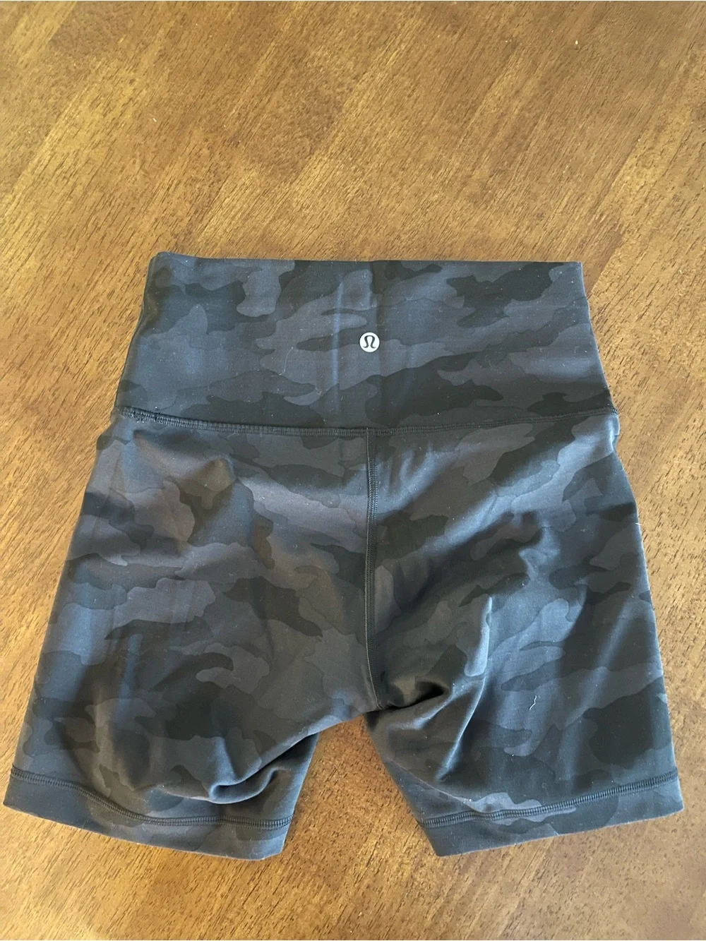 lululemon athletica Black Camo High-Rise 6 inch Bike Shorts